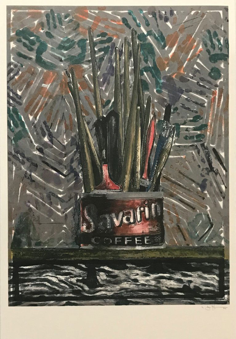 Jasper Johns (Paint Can) Offset Lithograph: JASPER JOHNS (B. 1930) Paint Can Offset Lithograph 7 1/2" x 11"