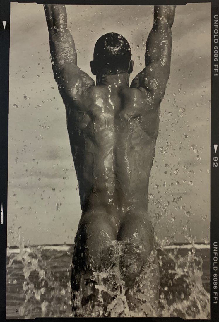 Herb Ritts (Jumping Man) Large Photograph: HERB RITTS (1952-2002) Jumping Man Photograph, printed later 23" x 16"