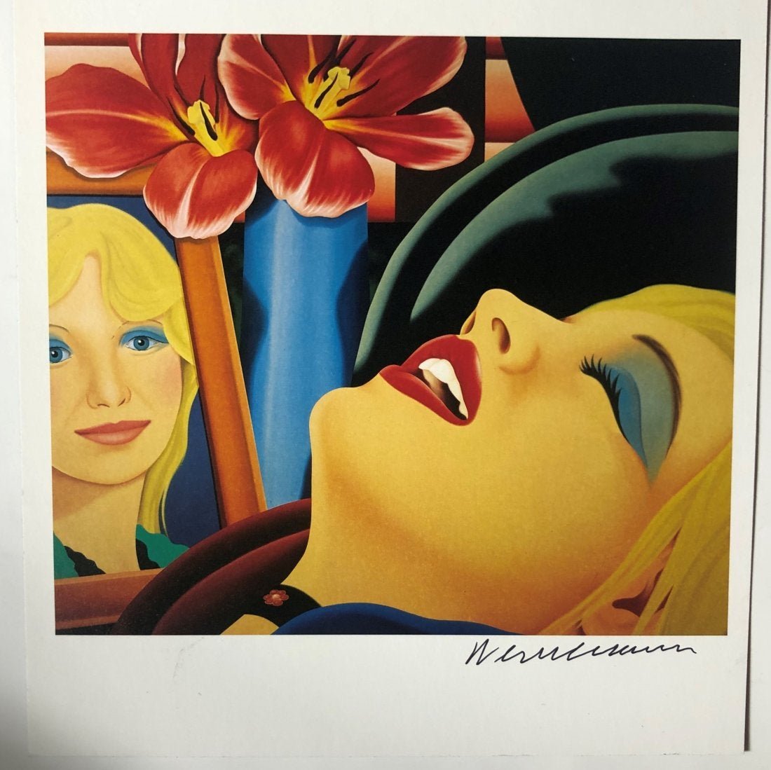 Tom Wesselmann Bedroom Painting #38 (Hand Signed): TOM WESSELMANN (1931-2004) Bedroom Painting #38 Offset lithograph in colors 8 5/8" x 8 1/2" Signed in pen lower right side