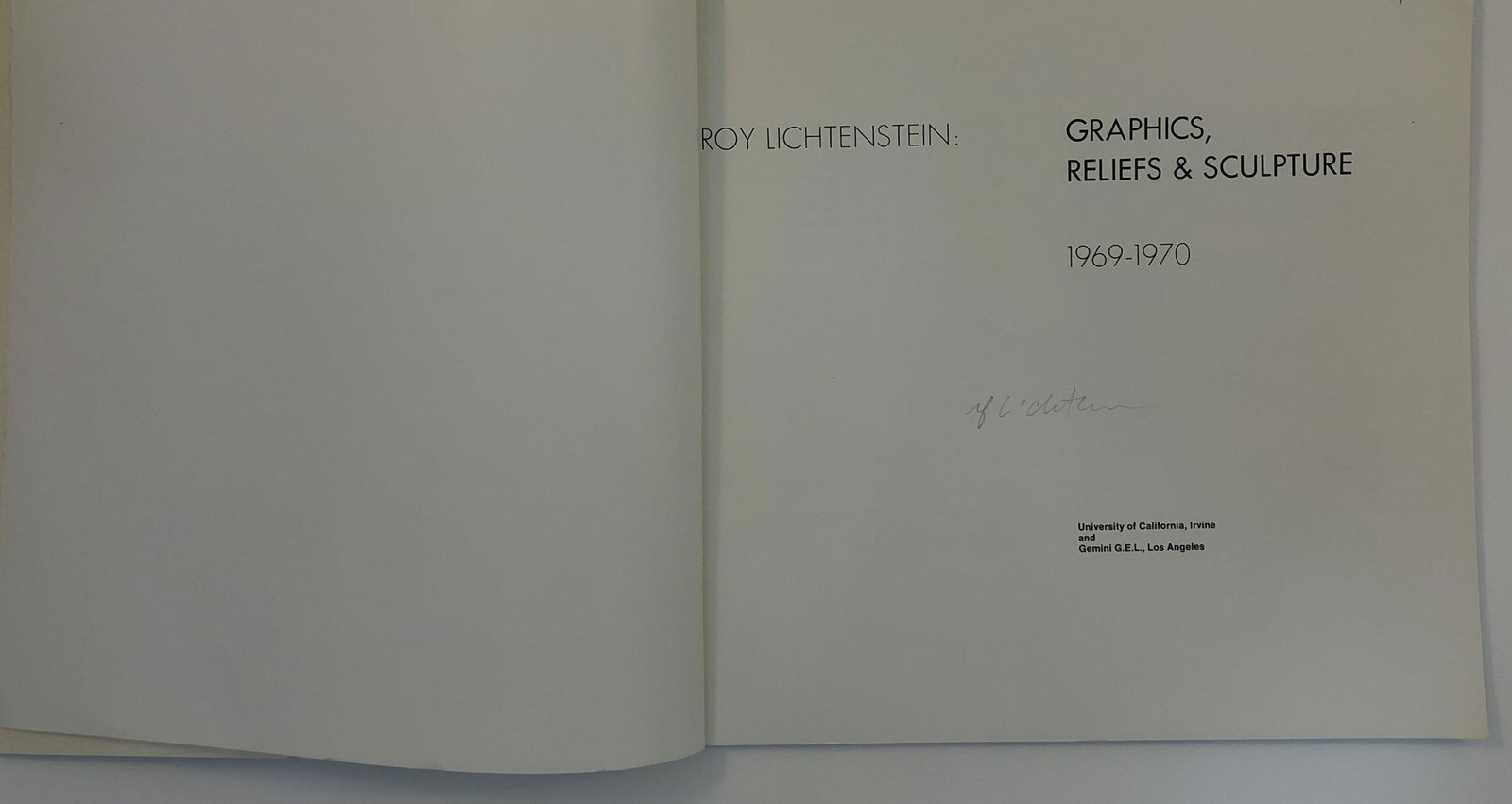 Roy Lichtenstein (Gemini GEL) Pencil Signed Catalog (1 of 2)