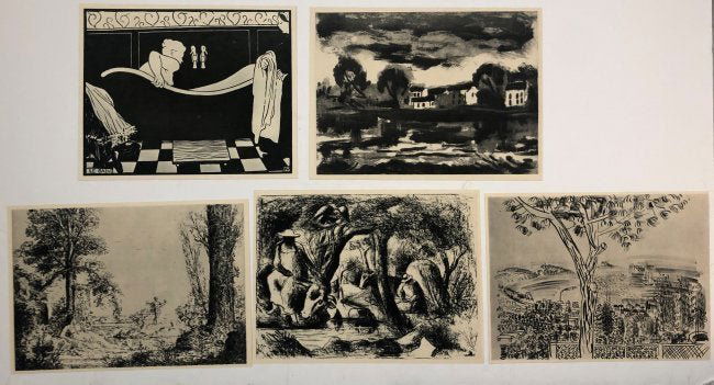 Grouping of 5 Vintage French Master Prints (1 of 1)
