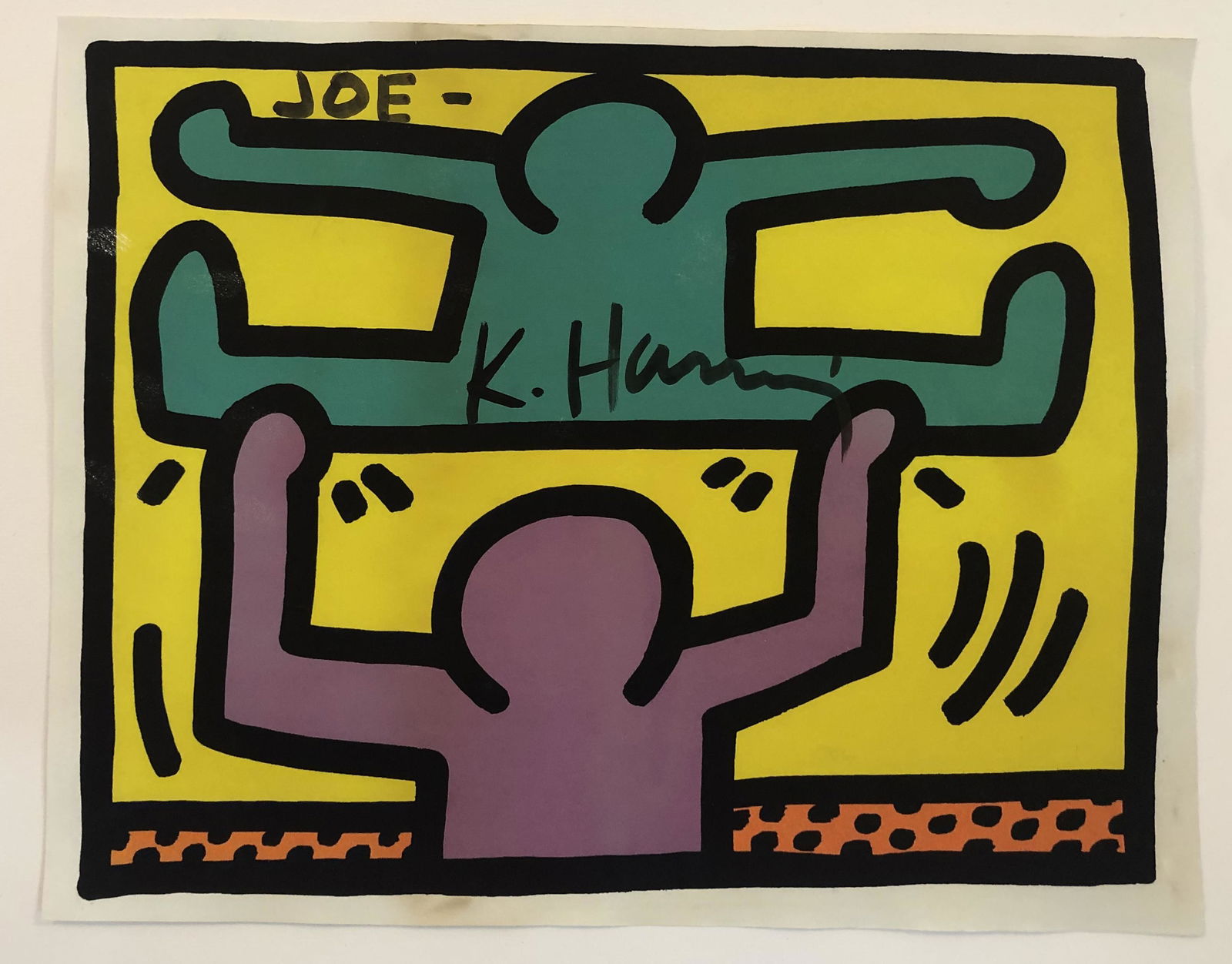 Keith Haring (Pop Shop) Signed/Inscribed Colored Print (1 of 1)