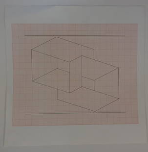 Josef Albers (Untitled) Lithograph on Paper: JOSEF ALBERS (1888-1976) Untitled Lithograph on smooth paper 12" x 24" (entire sheet) Provenance: Estate of Sewell Sillman (publisher for Josef Albers and many other artists)