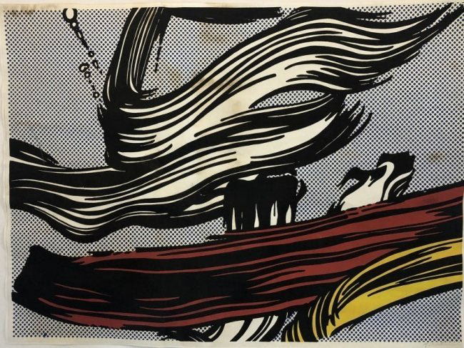 Roy Lichtenstein - Brushstroke, Pencil Signed (RED) (1 of 2)