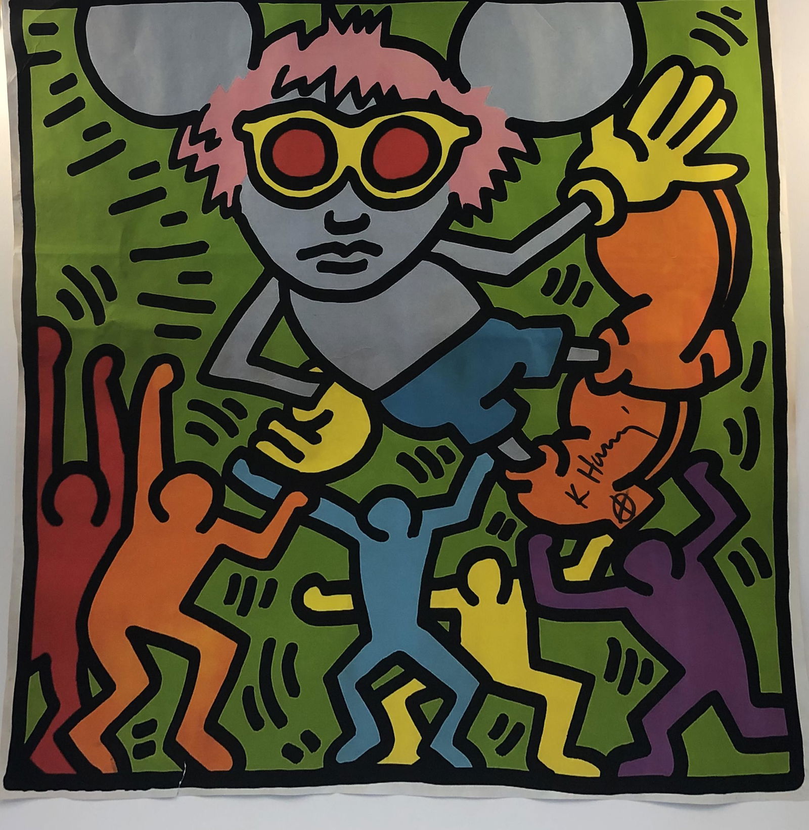 Keith Haring (Andy Mouse) Hand Signed Colored Print (1 of 1)