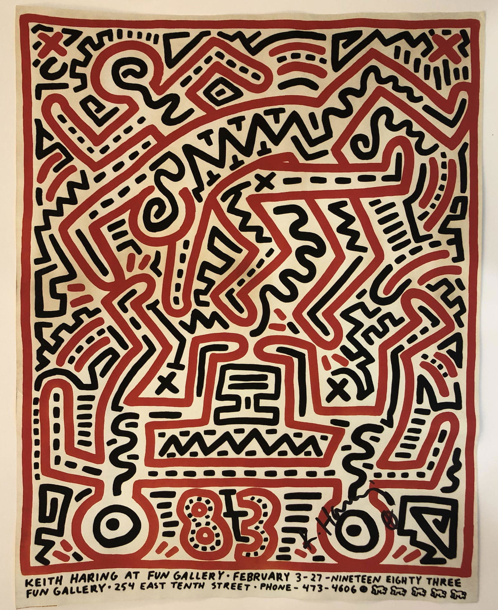 Keith Haring (Fun Gallery) Hand Signed Offset Litho (1 of 1)