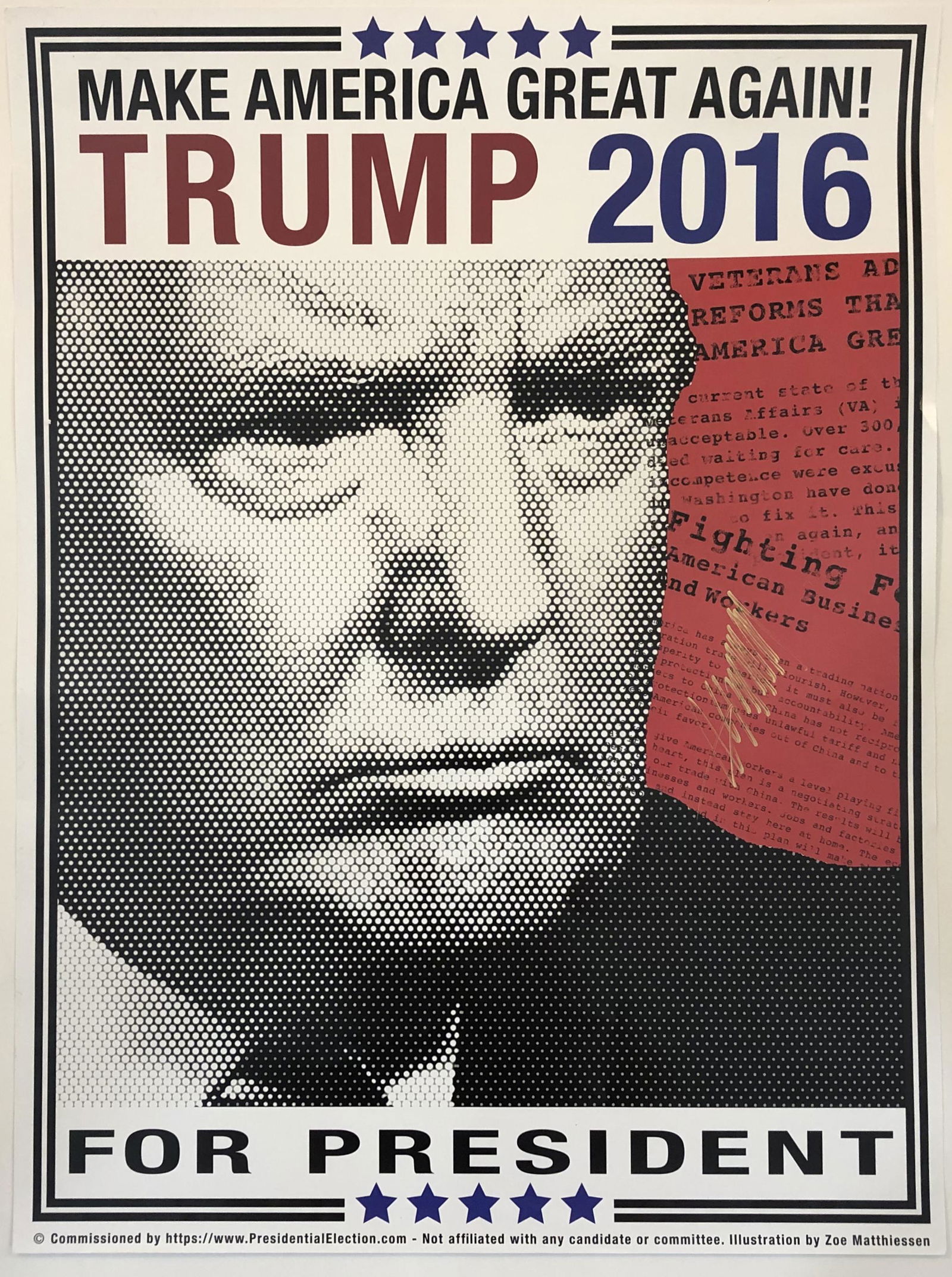 Donald Trump (2016 Make America Great) Signed Poster` (1 of 1)