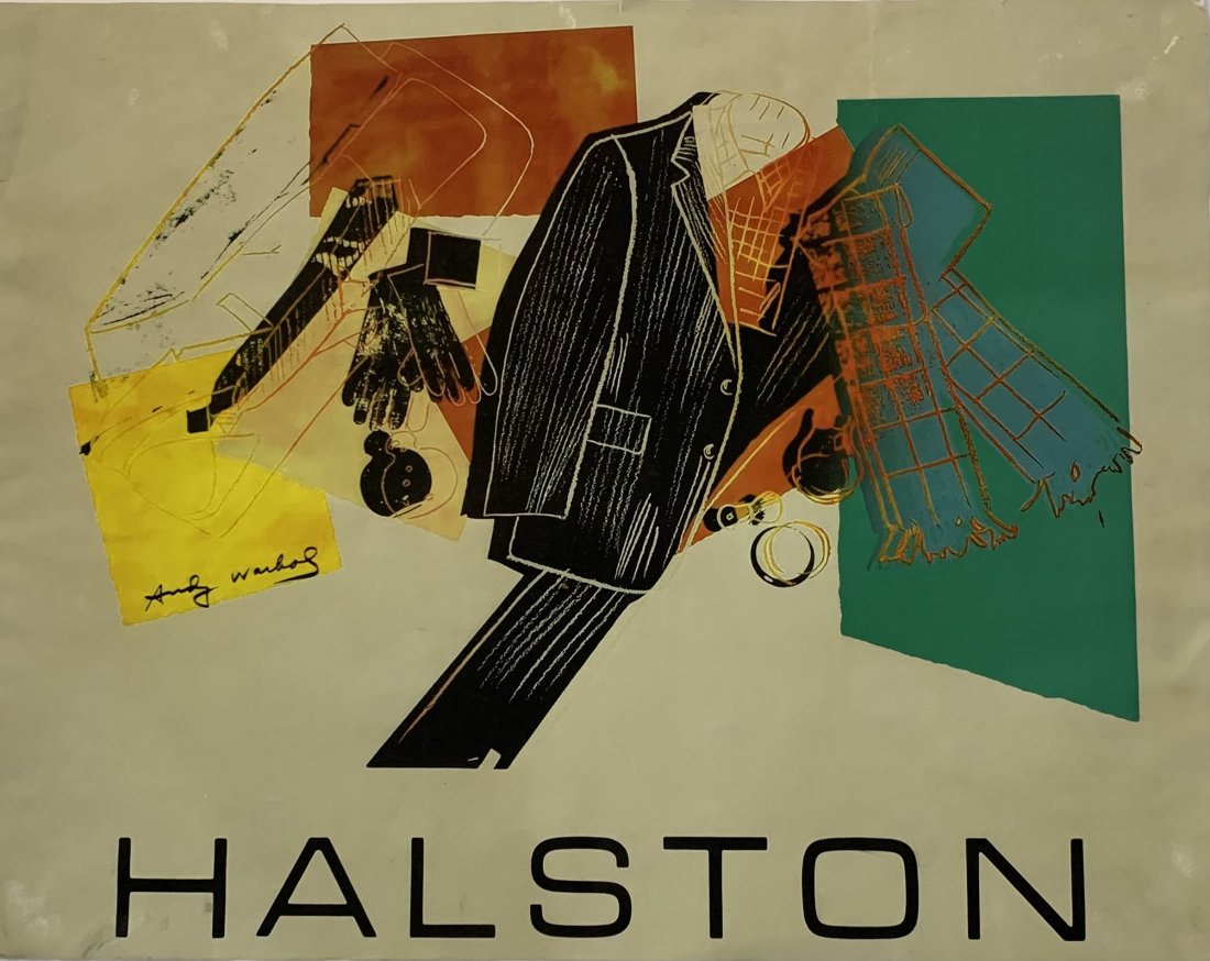Andy Warhol (Halston) Colored Print: ANDY WARHOL (1928-1987) Halston Colored print on heavy paper 23" x 29"