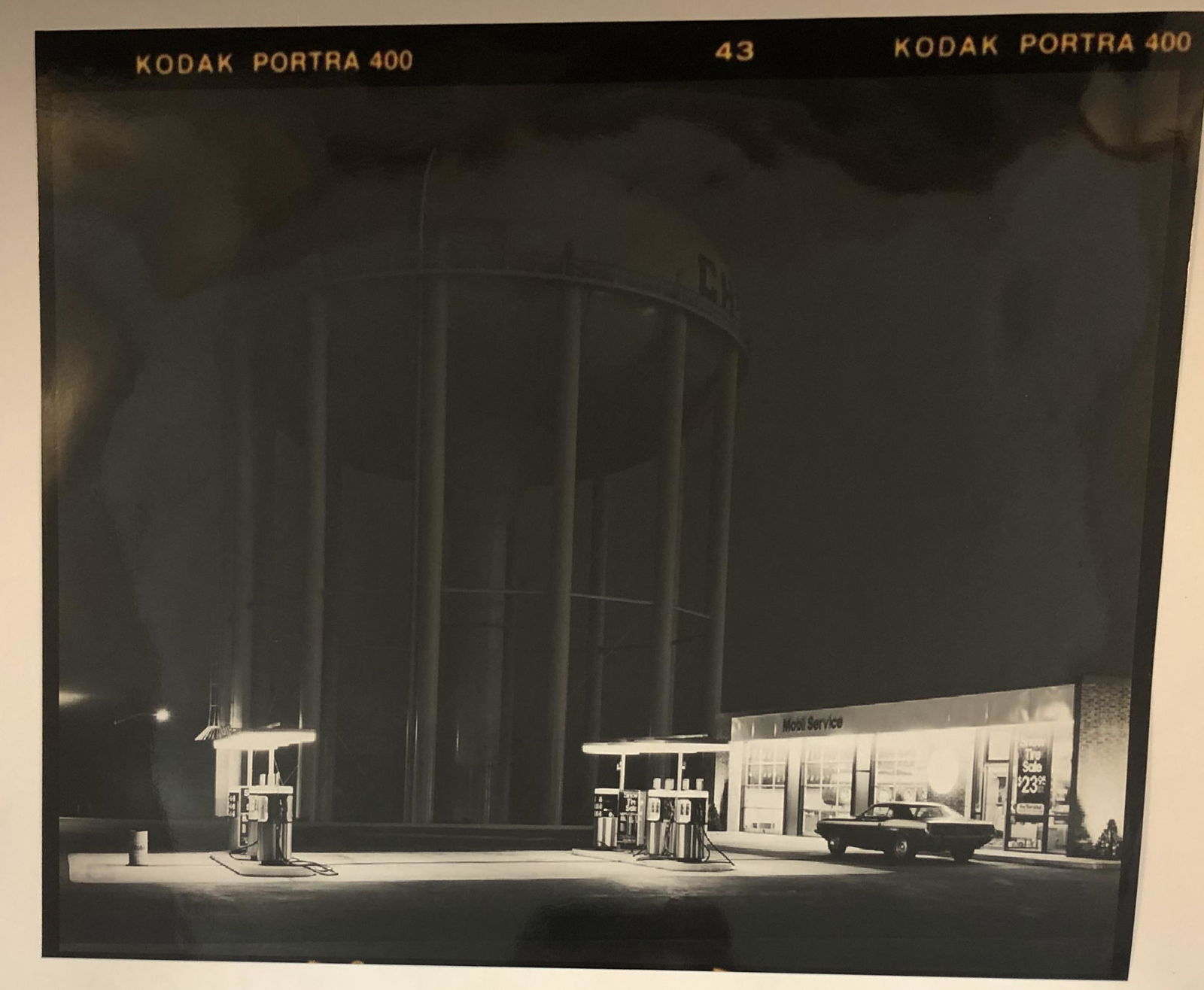 George Tice (Mobil Station, Cherry Hill) Print: GEORGE TICE (B. 1938) Mobil Station, Cherry Hill, New Jersey Print 16" x 20" (approximate image size)