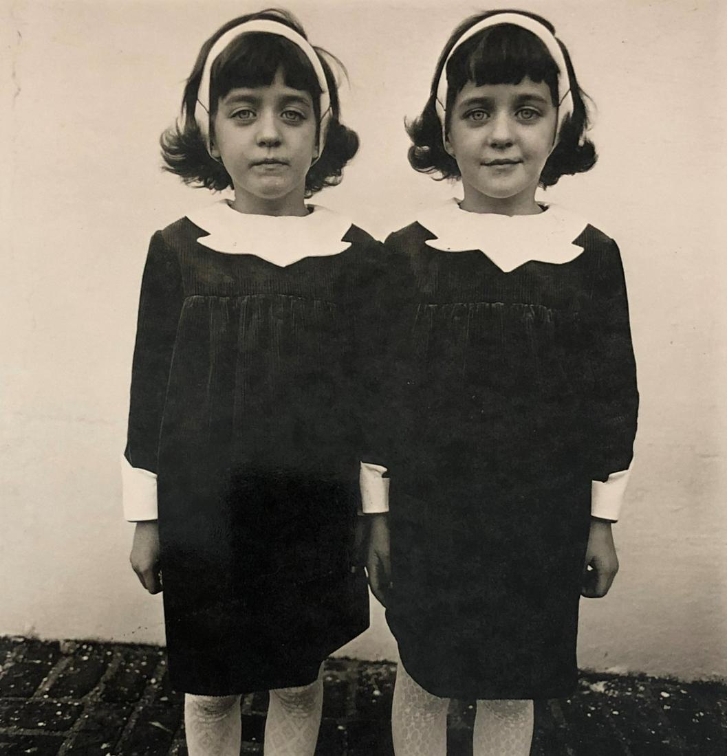 Diane Arbus (Identical Twins, Roselle NJ) Print: DIANE ARBUS (1923-1971) Identical Twins, Roselle, New Jersey Glossy Print Printed circa later 20th c. 8 3/8" x 8"