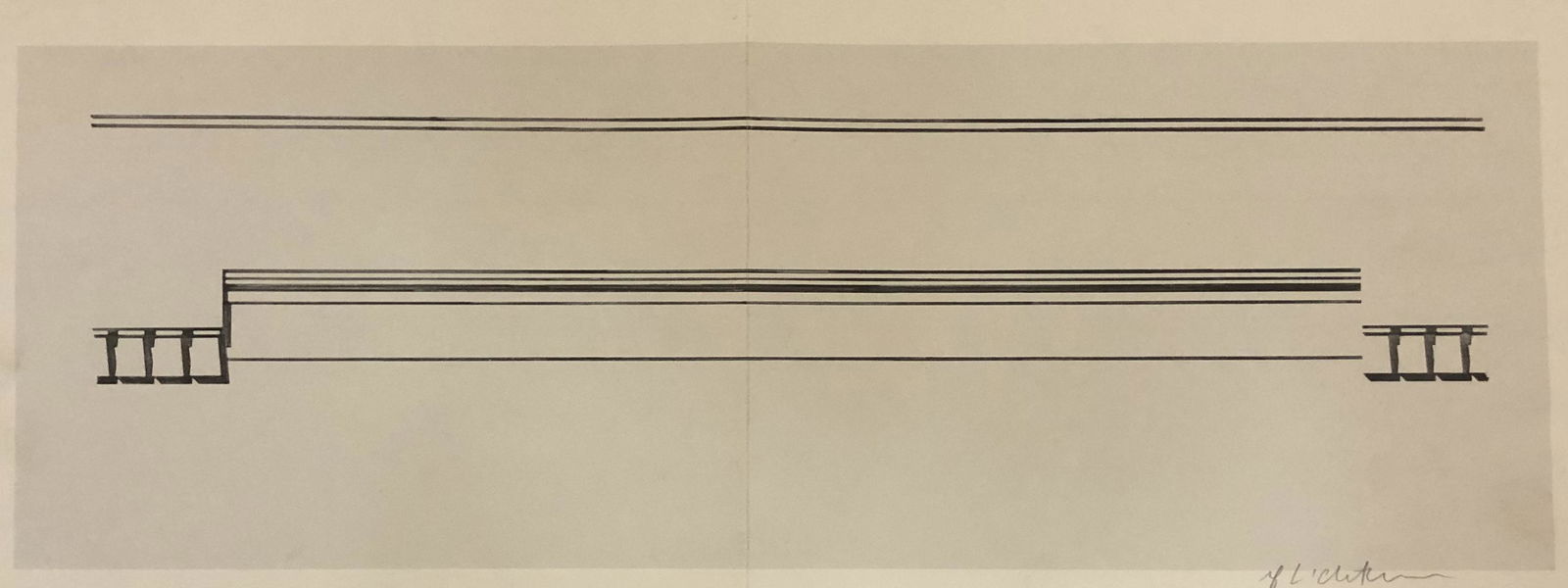 Roy Lichtenstein - Entablature, Print in Colors: ROY LICHTENSTEIN (1923-1997) Entablature Print in colors 6" x 18 1/2" Signed lower right side in pencil