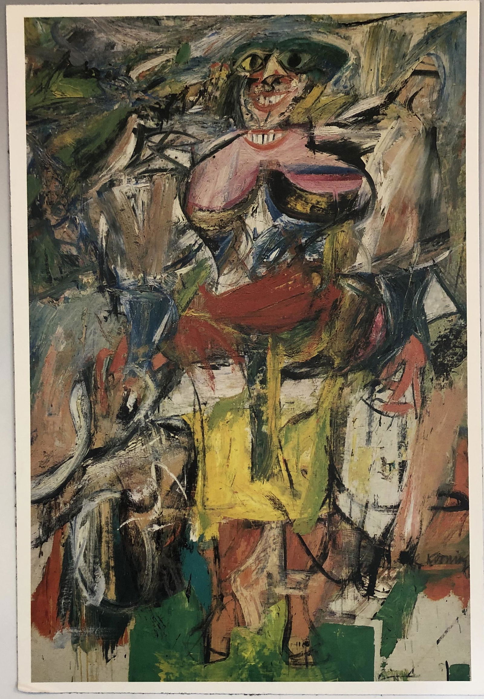 Willem de Kooning - Abstract Colored Print: WILLEM DE KOONING (1904-1997) Abstract Figure Print in colors 13" x 9"