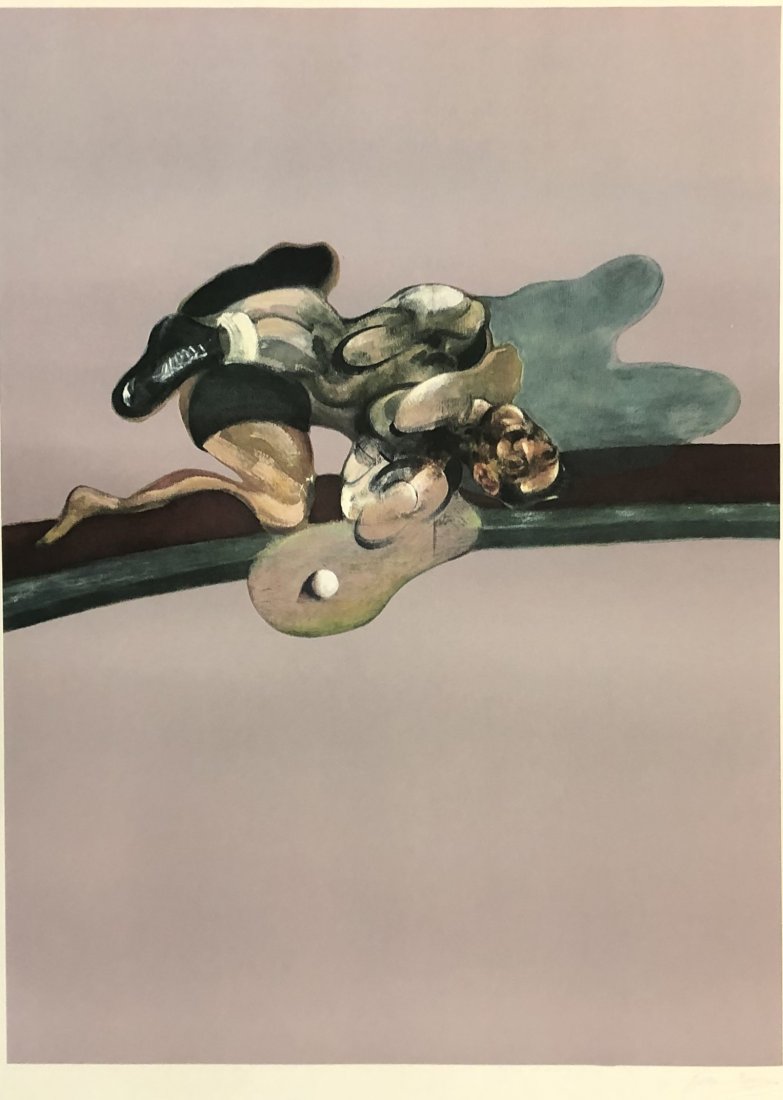 Francis Bacon (Memory of George): FRANCIS BACON (1909-1992) In Memory of George Print in colors on heavy paper 39" x 28"