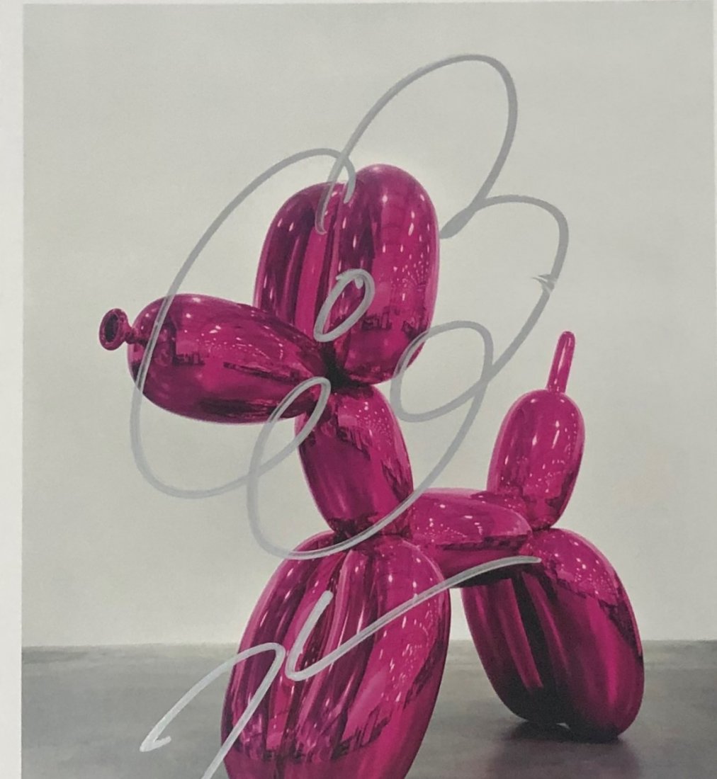 Jeff Koons Balloon Dog Print in Colors: Jeff Koons Balloon Dog Print in Colors Mounted to same size heavy paper 8.5 x 6.5 inches