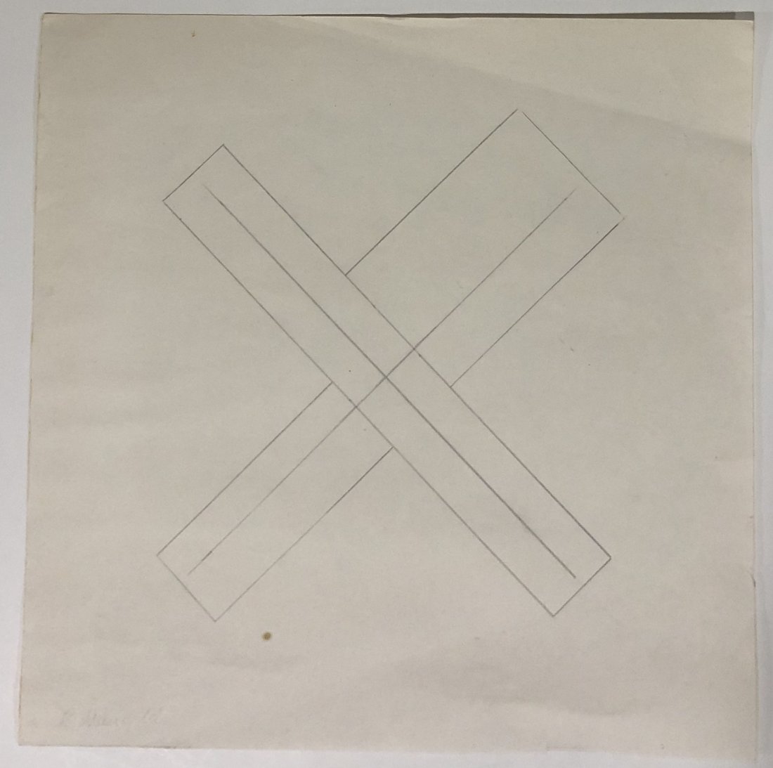 Attr. Robert Mangold (Untitled, Study) Pencil on Paper: Attributed to ROBERT MANGOLD (B. 1937) Untitled (Study) Pencil on paper 12" x 12" Signed lower left side