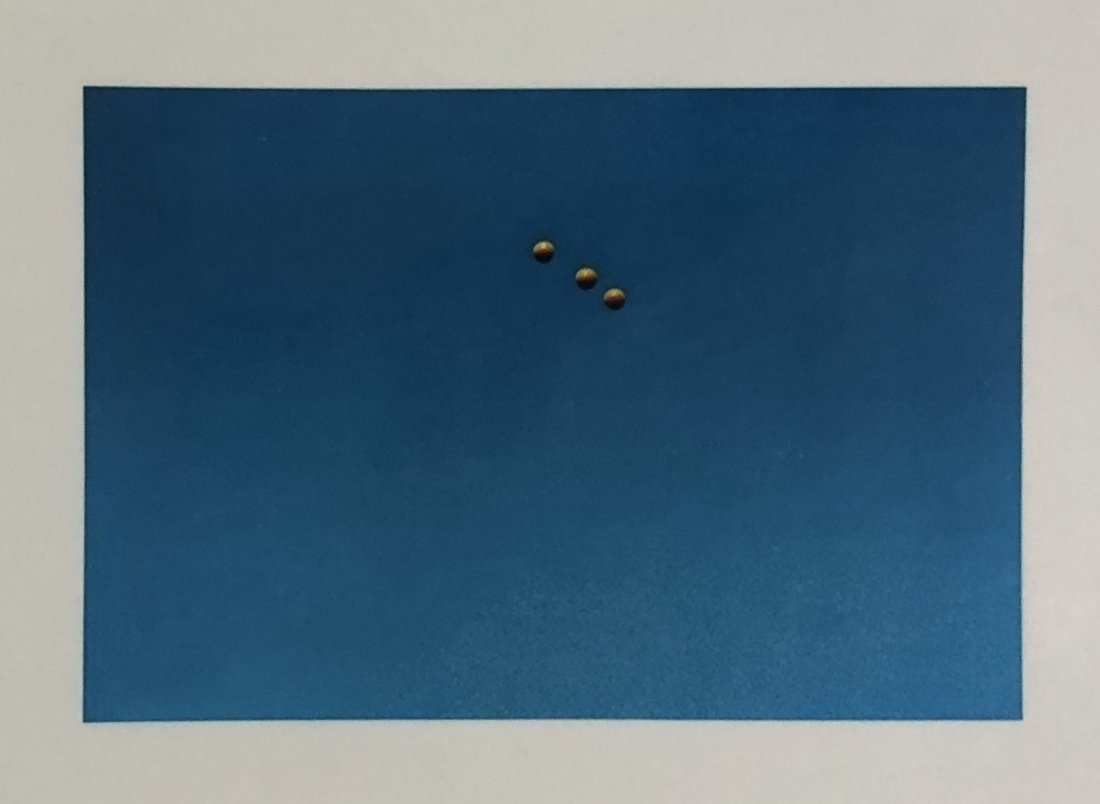 John Baldessari (Throwing Balls) Photograph: JOHN BALDESSARI (1931-2020) Throwing Three Balls in the Air to Get a Straight Line (Best of Thirty-Six Attempts) Photograph 9" x 12"