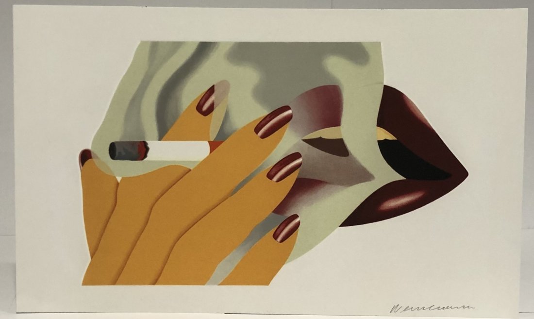 Tom Wesselmann (Smoker) Colored Print: TOM WESSELMANN (1931-2004) Smoker Colored print on heavy paper 13 1/2" x 22"
