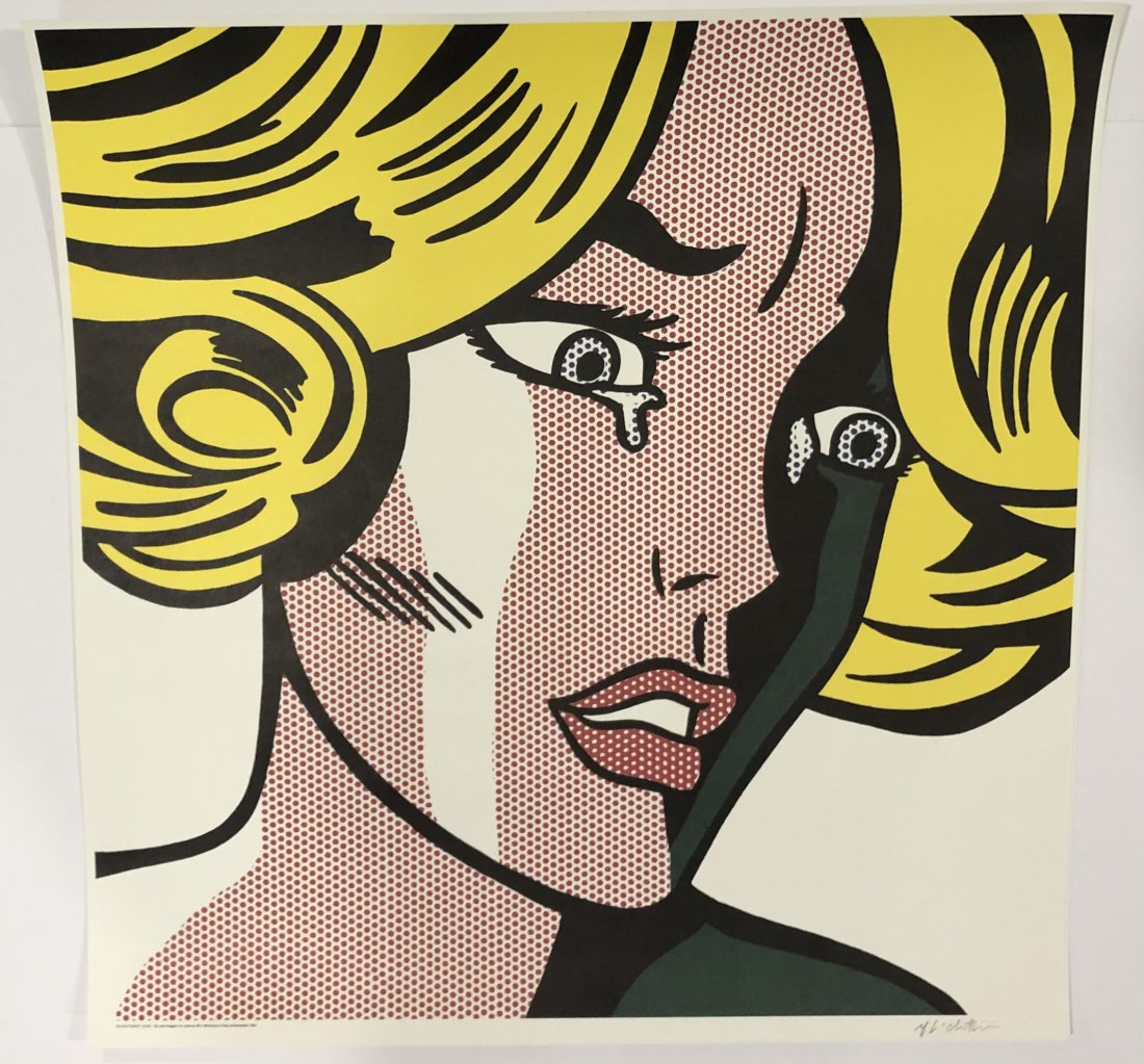 Roy Lichtenstein (Frightened Girl) Print on Heavy Paper: ROY LICHTENSTEIN (1923-1997) Frightened Girl, 1964 Print on heavy paper 22 3/4" x 22 1/2