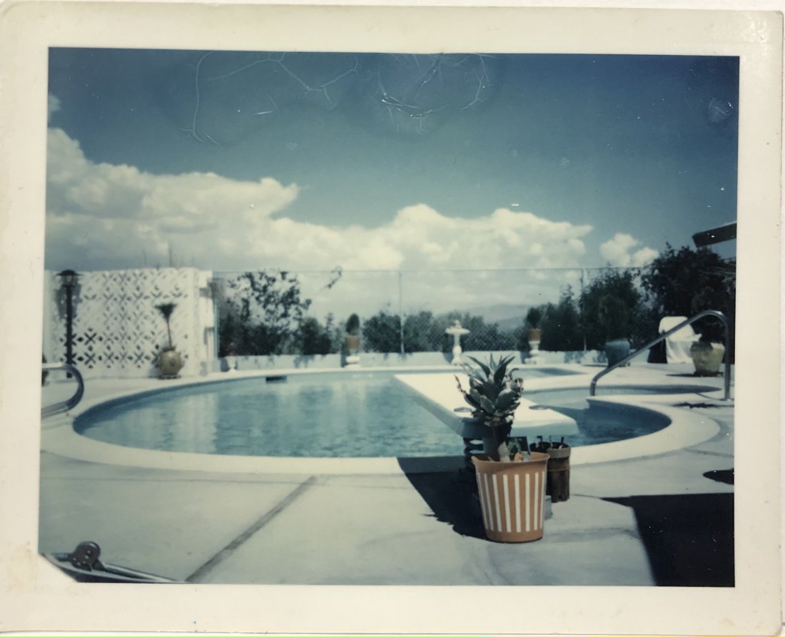 Attributed to David Hockney (California Pool) Photograp: Attributed to DAVID HOCKNEY (B. 1937) California Swimming Pool, c. 1970 Photograph 3 3/8" x 4 1/4" Signed to backside