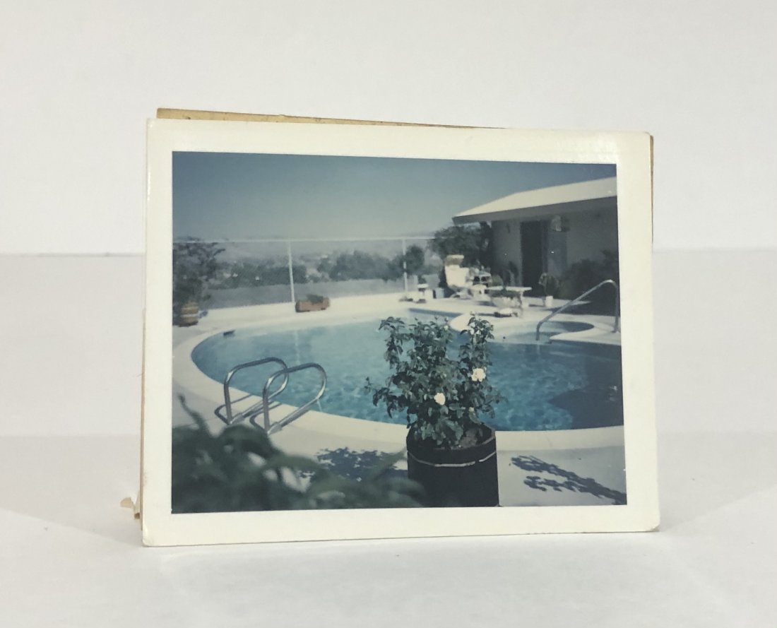 Attr. David Hockney (California Pool) Signed Polaroid: Attributed to DAVID HOCKNEY (B. 1937) California Swimming Pool, c. 1971 Polaroid photograph 3 3/8" x 4 1/4" Signed to backside