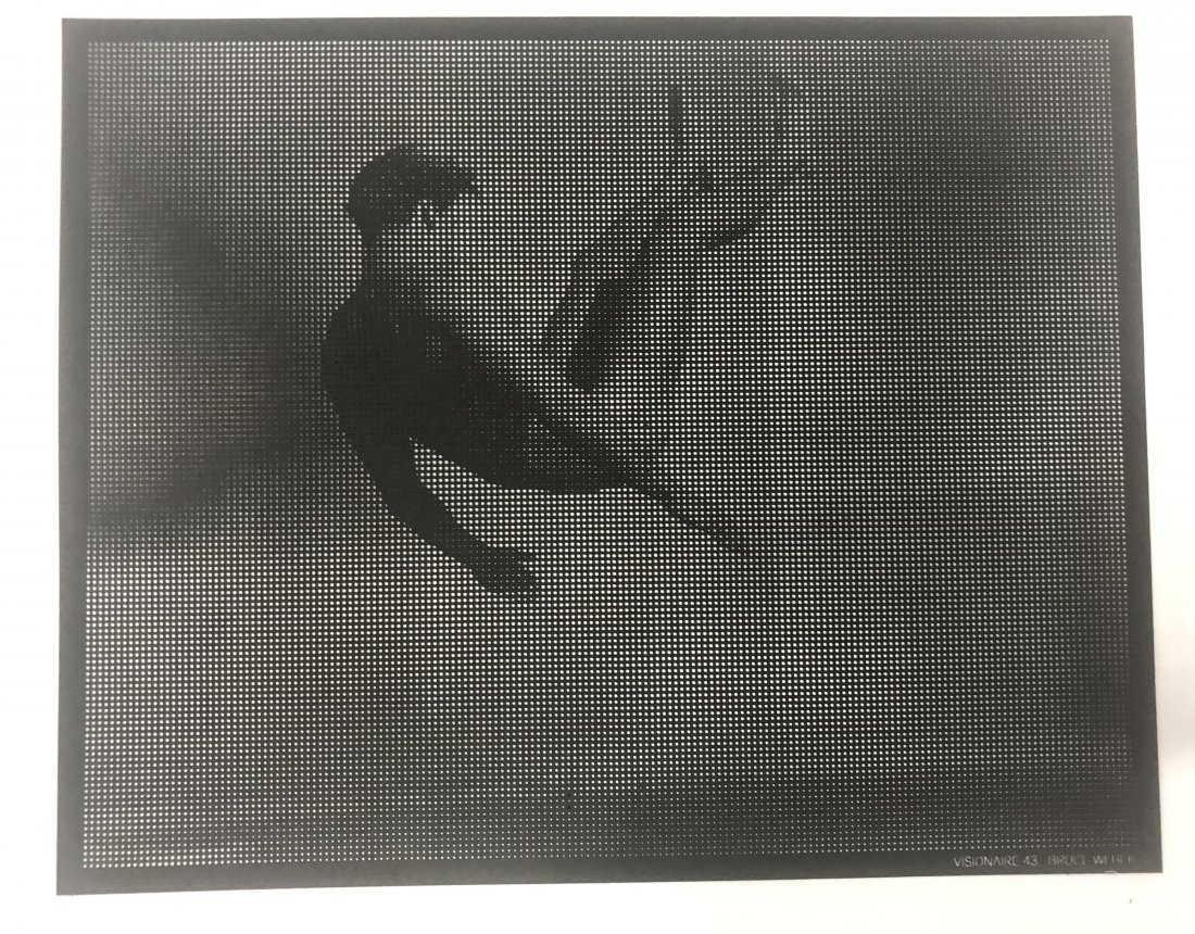 Bruce Weber Laser Cut Photograph 1992: BRUCE WEBER (B. 1946) Visionaire 43, 1992 Photograph laser cut on heavy stock paper From a limited edition 11" x 8" Inscribed lower right side "Visionaire 43 - Bruce Weber"