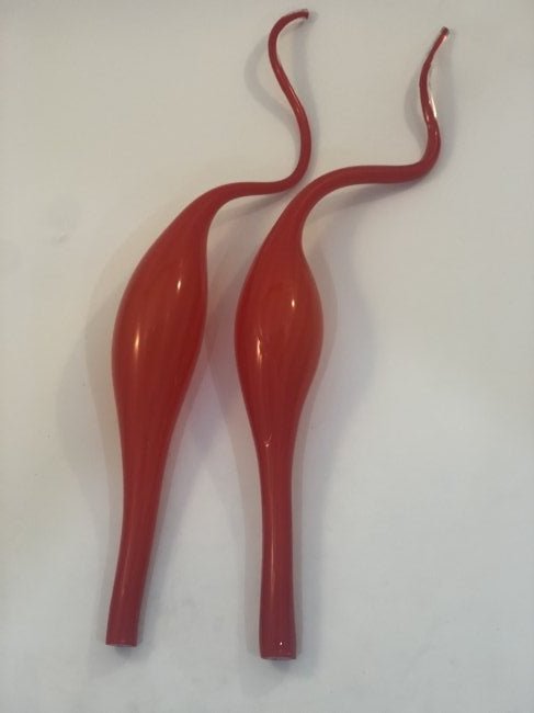 Attributed to Dale Chihuly Long Stem Art Glass: ATTRIBUTED TO DALE CHIHULY (B. 1941) Long Stem Art Glass (lot of 2) ; 30" each stem
