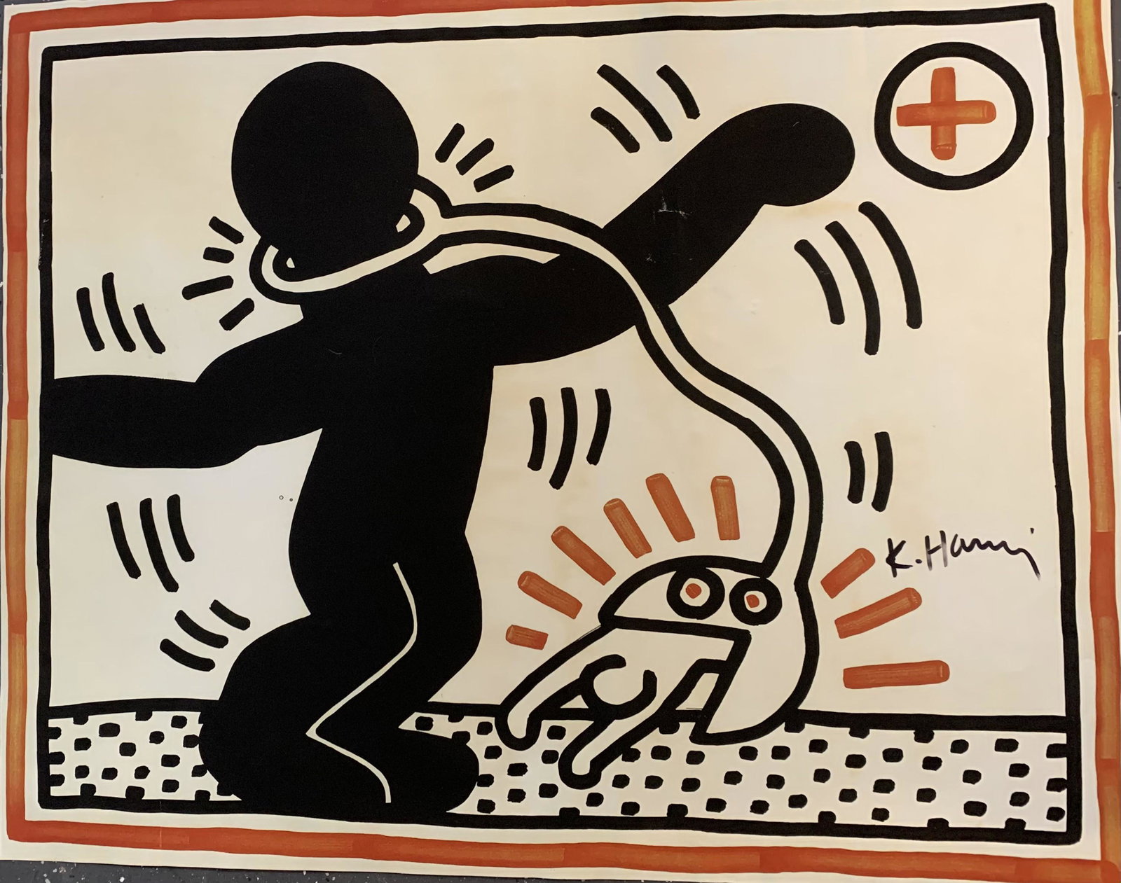 Keith Haring (Free South Africa): Keith Haring (Free South Africa) Print in Colors 31 x 38.5 inches