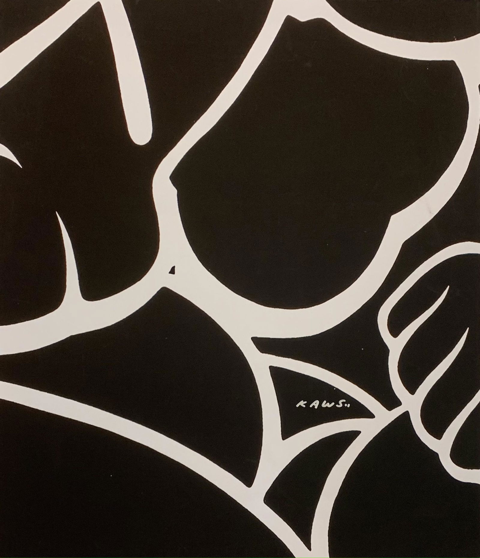 Kaws Print on Paper: Kaws Print on Paper Black and white print 27 x 22.75 inches