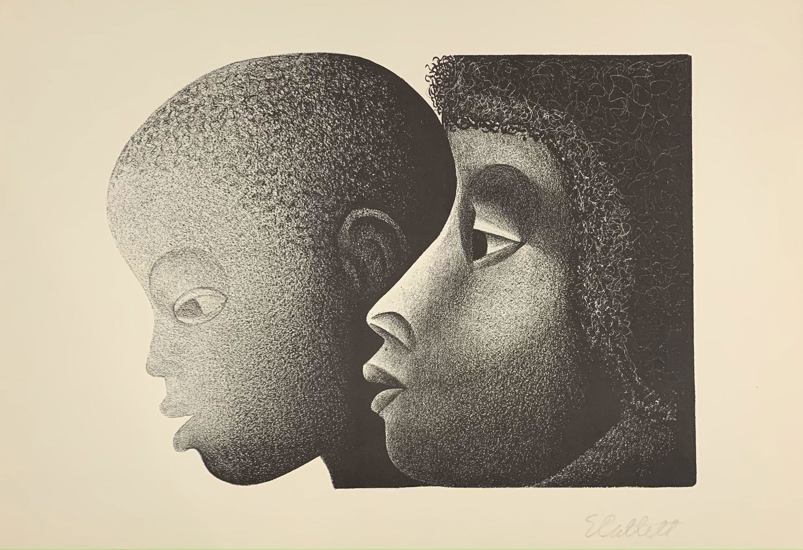 Elizabeth Catlett Black and White Print on Paper (1 of 2)