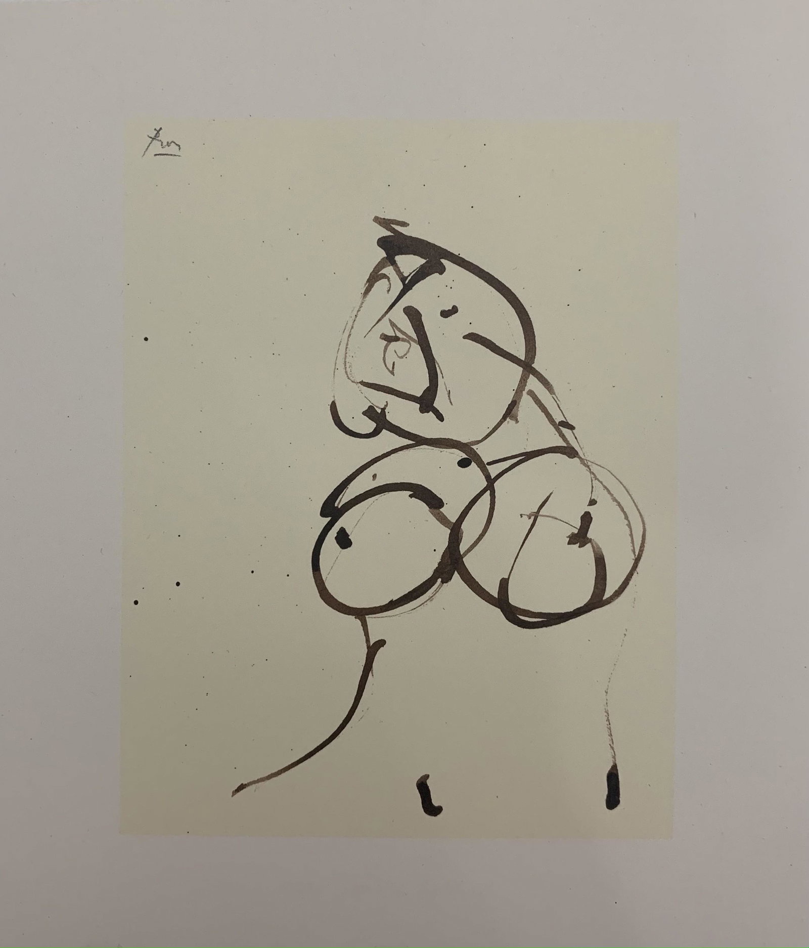 Robert Motherwell Print: Robert Motherwell Print. Measures 6.25 x 4.75 inches. Mounted to same size cardstock.