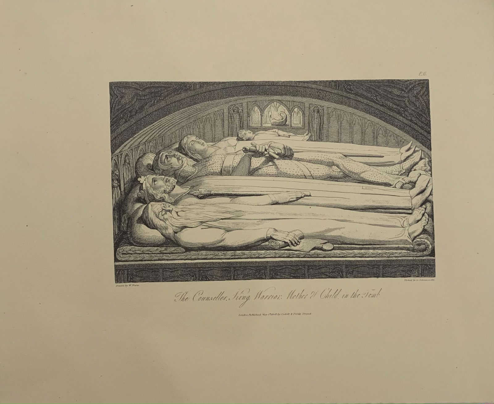William Blake Engraving: William Blake Engraving. Measures 5.5 x 8.75 inches.(image)