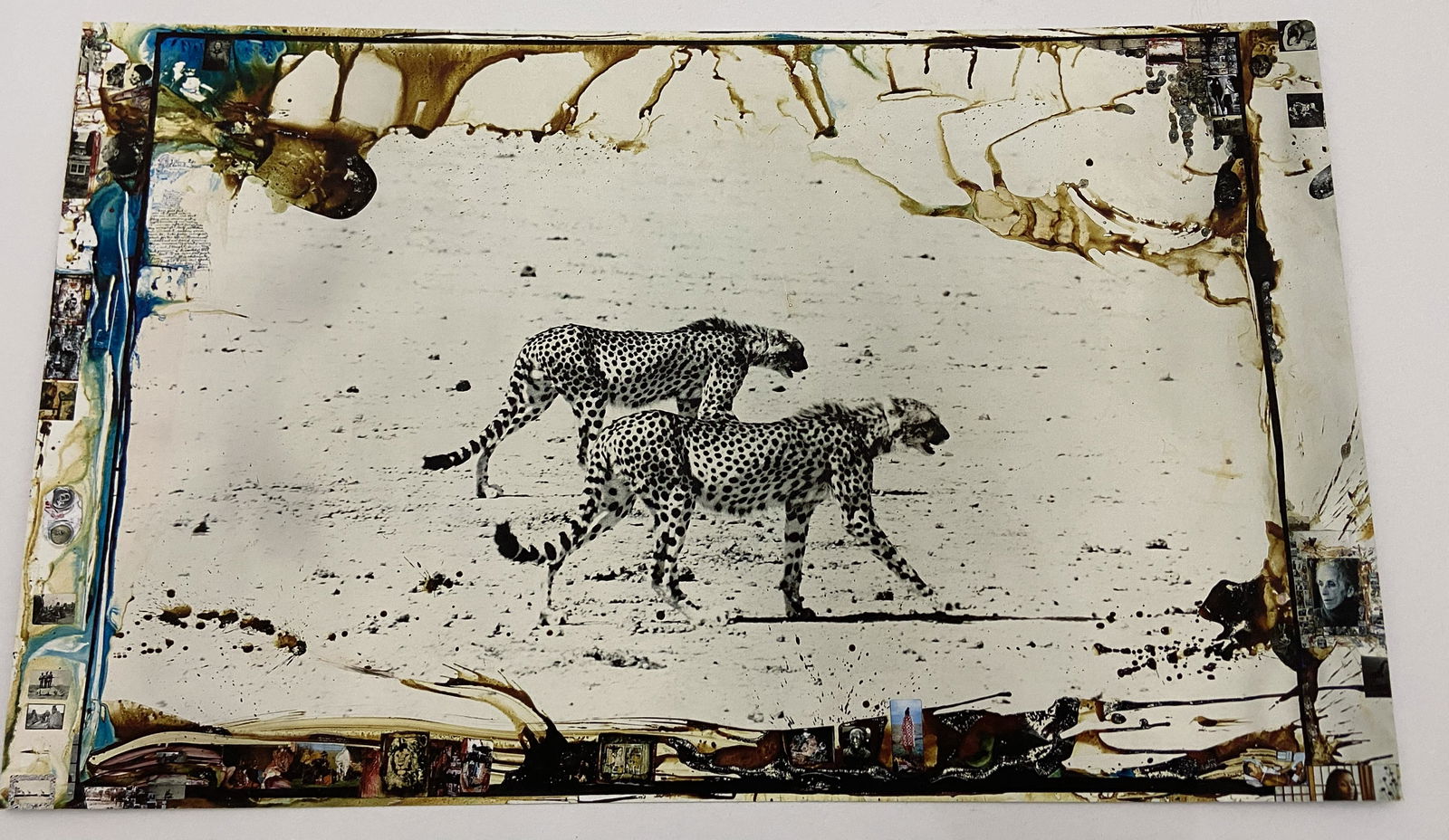Peter Beard "Hunting Cheetahs on the Taru Desert" Print: Peter Beard "Hunting Cheetahs on the Taru Desert" Print. Measures 13.75 x 22.75 inches.