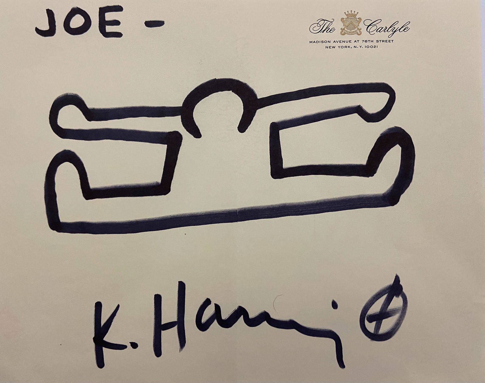 Keith Haring (Untitled) Ink on paper, Inscribed (1 of 3)