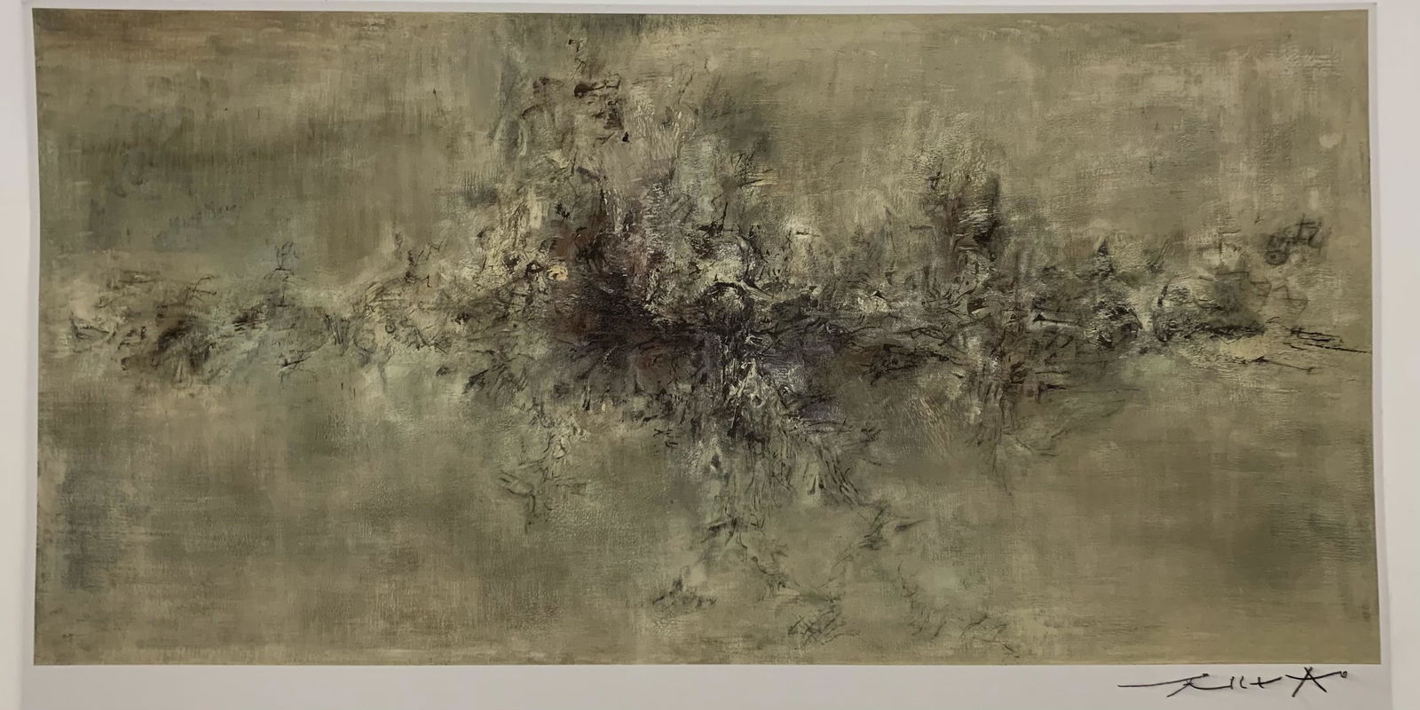 Illegibly Signed Chinese Abstract Colored Print (1 of 4)