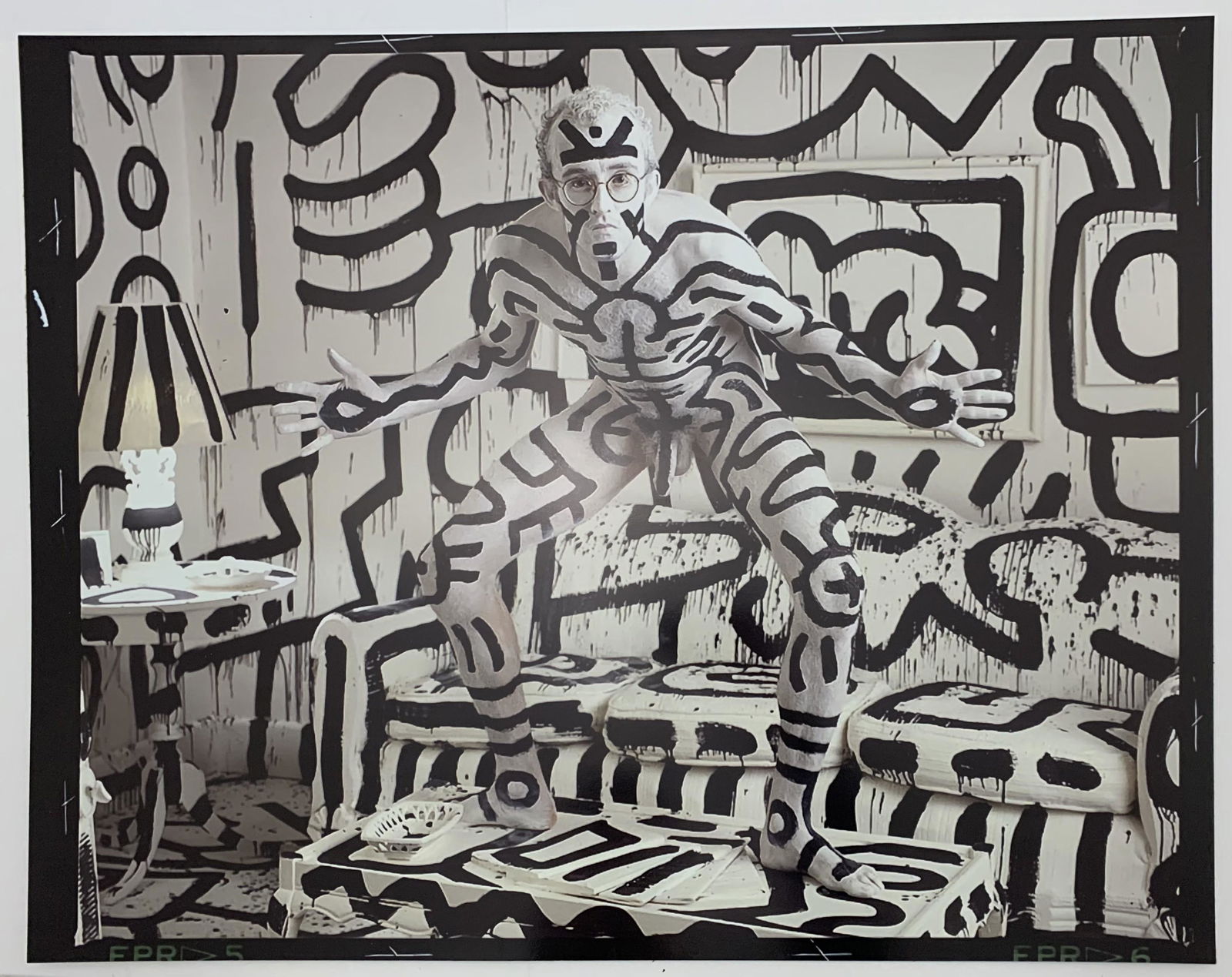 Keith Haring Black and White Print on Paper (1 of 1)