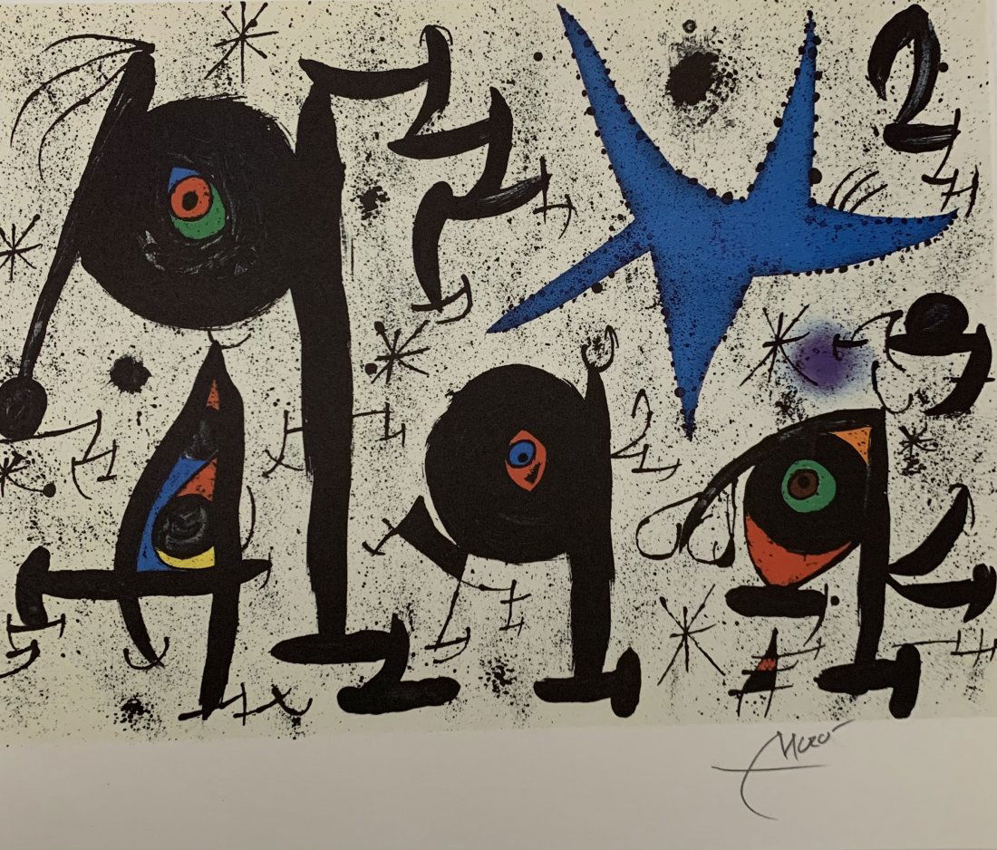 Joan Miro Print on Paper Hand Signed (1 of 2)