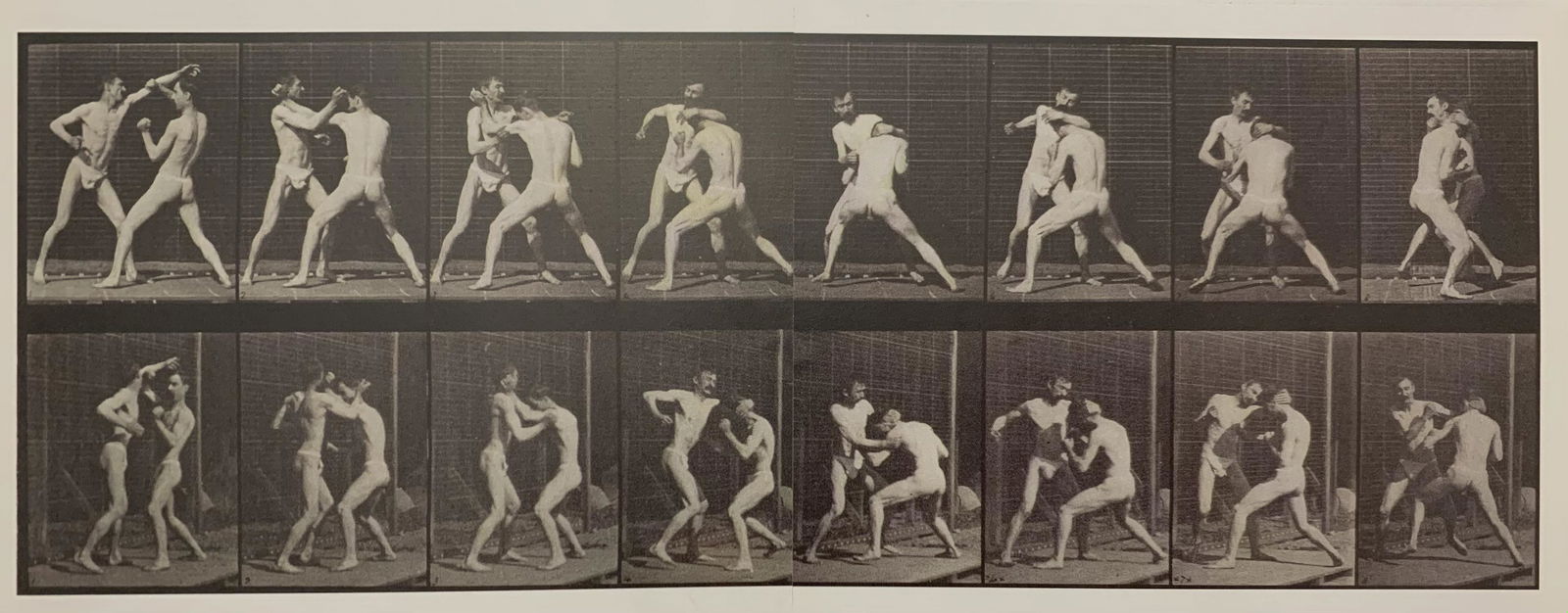 Eadweard Muybridge Male Nude Black and White Print: Eadweard Muybridge Male Nude Black and White Print Measures 10 x 4