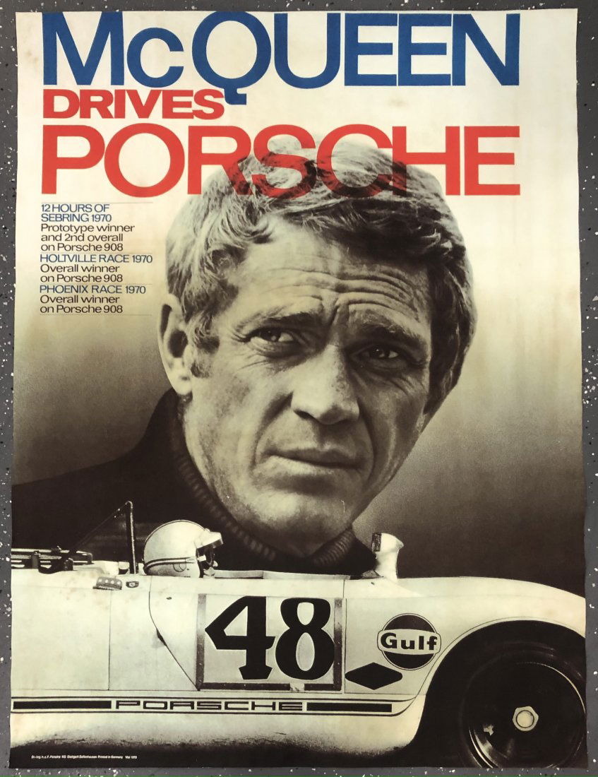 McQueen Drives Porsche German Poster (1 of 5)