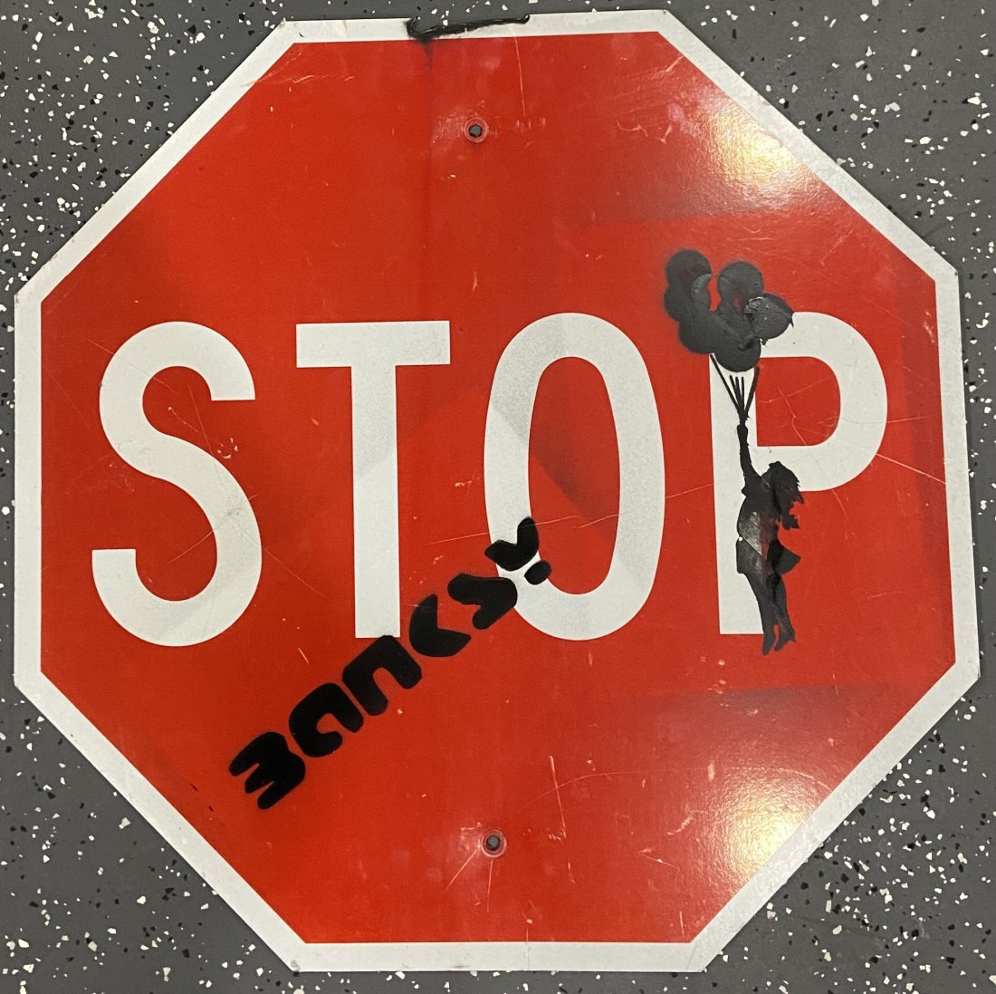Graffiti Stop Sign: Graffiti Stop Sign. Measures 24 x 24 inches.