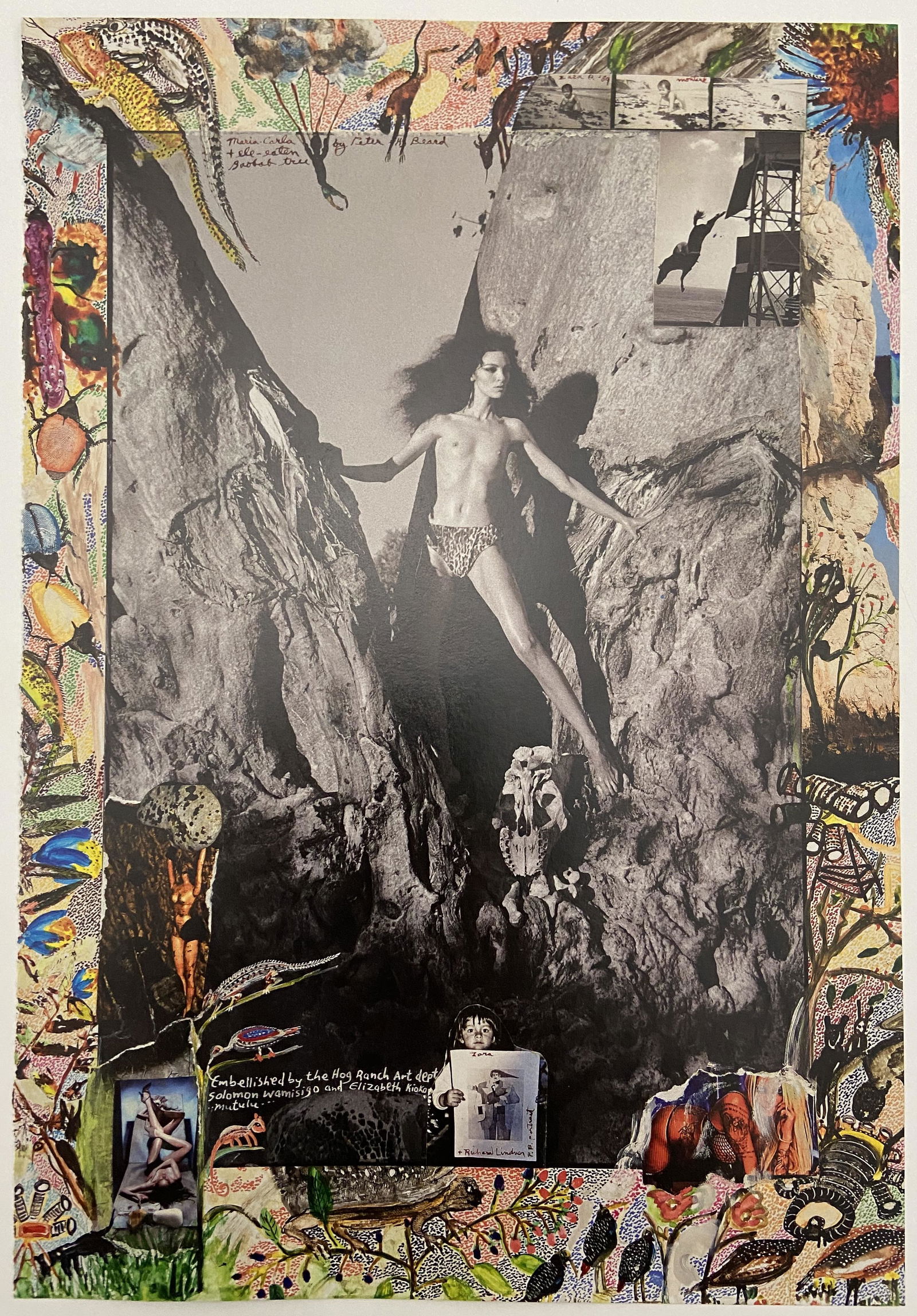 Peter Beard Colored Print: Peter Beard Colored Print. Measures 10 x 14.75 inches.