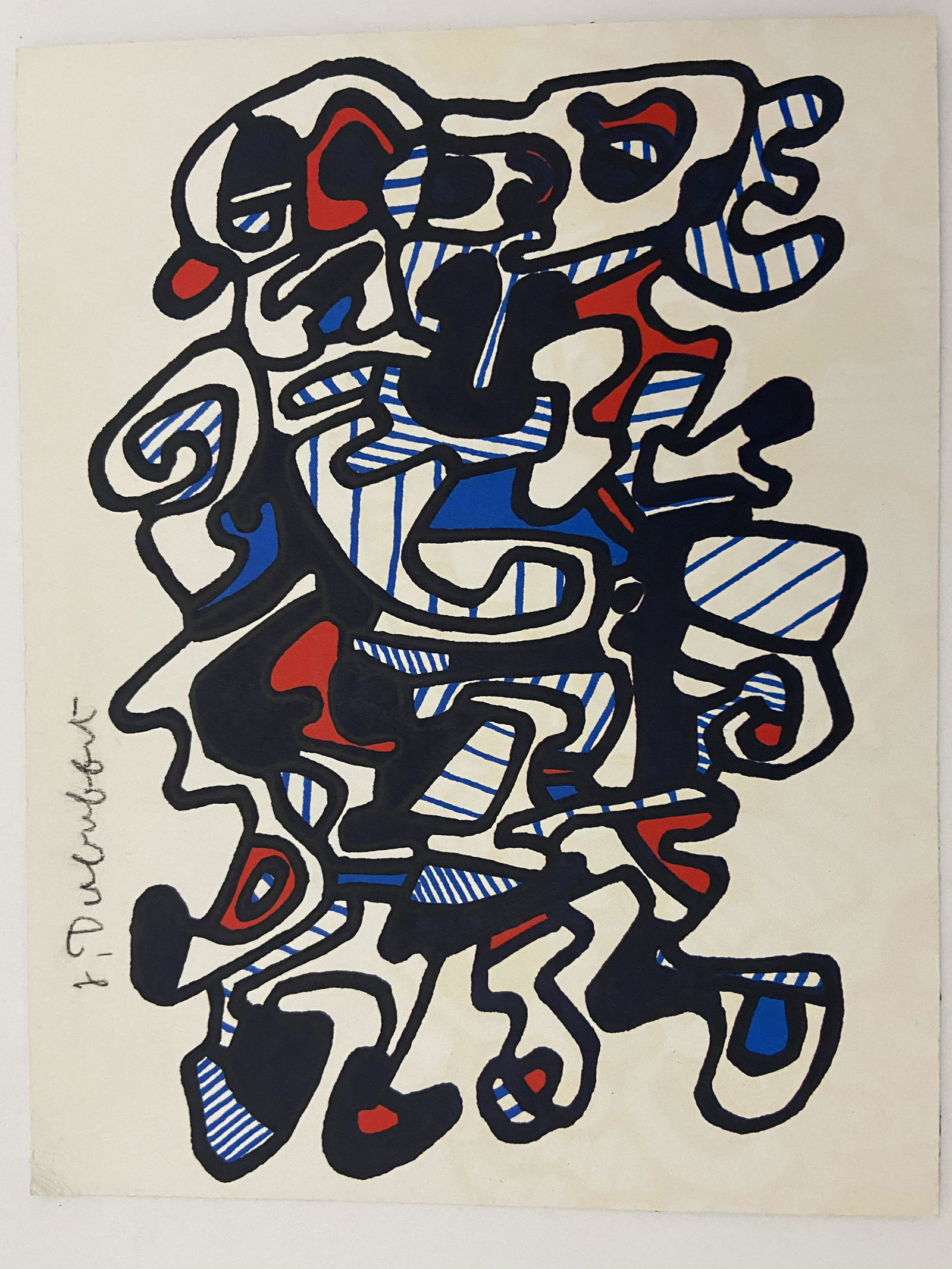 Jean Dubuffet Colored Screenprint Pencil Signed (1 of 2)