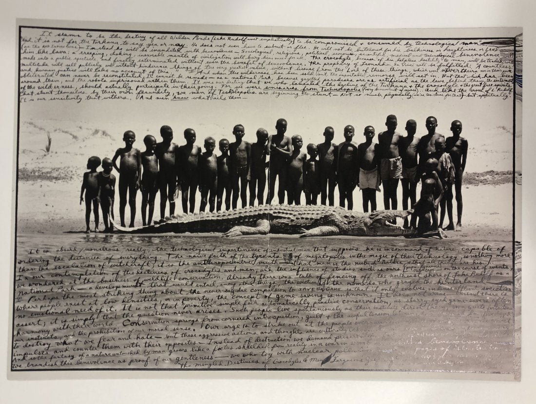 Peter Beard (Fergusons Gulf Spit Crocodile) Photo-Litho: PETER BEARD (1938-2020) Ferguson's Spit Crocodile, 1968 Photo-Litho Printed circa late 20th c. 14 1/2" x 20"