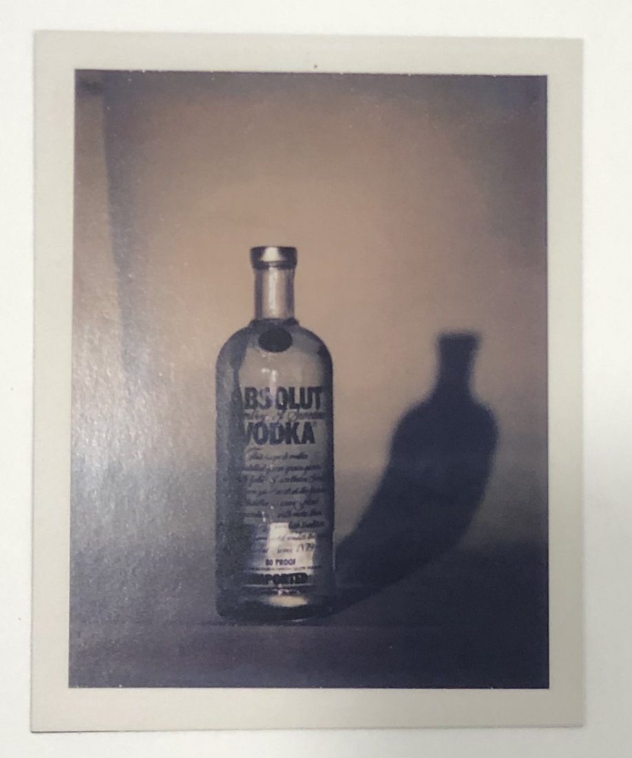 Andy Warhol (Absolut Vodka) Polaroid Print: 7" x 5 3/4" Mounted to same sized cardstock