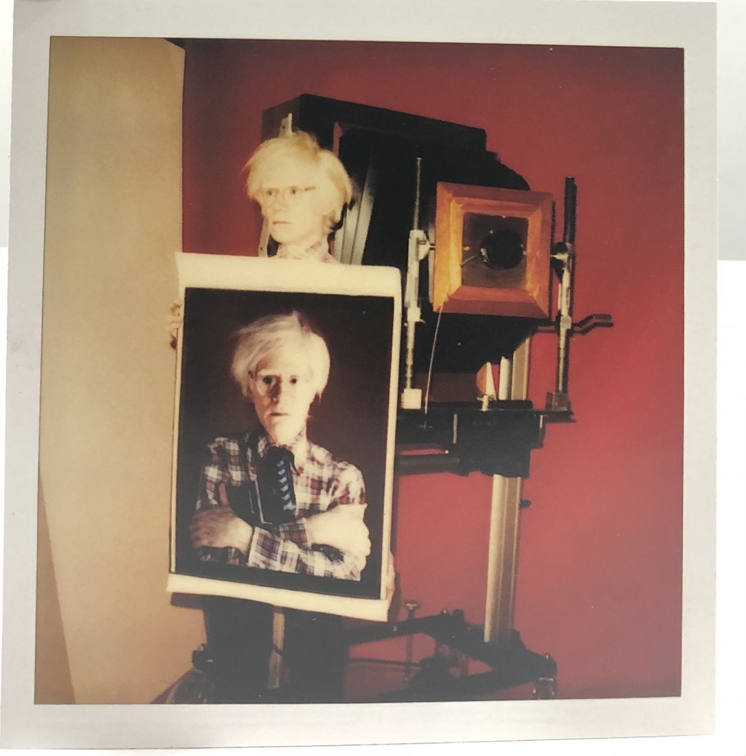Andy Warhol (Self Portrait) Polaroid Print: 6" x 6" Mounted to same sized cardstock