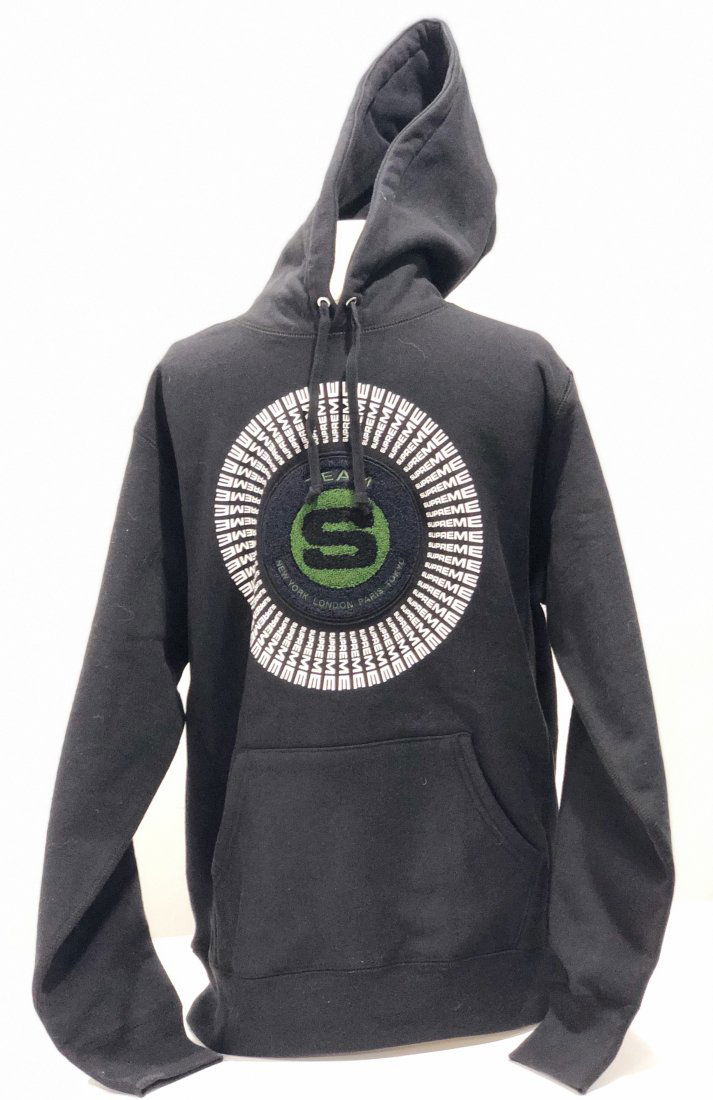 Supreme Chenille Applique Hooded Sweatshirt Black