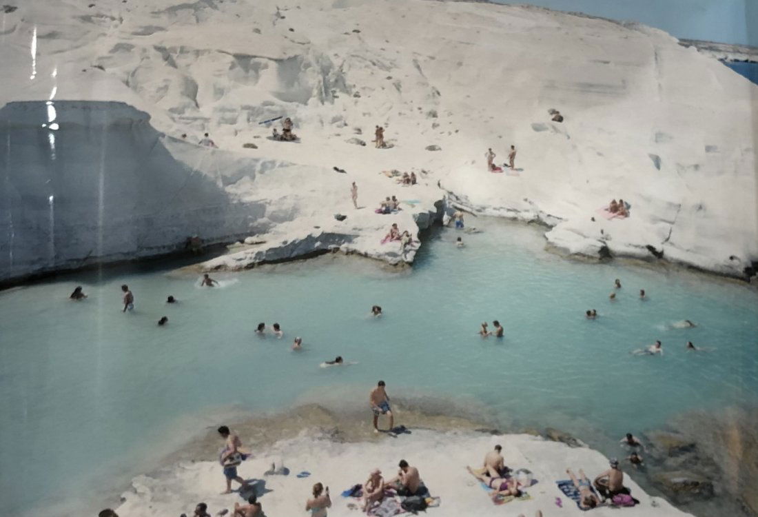 Massimo Vitali Large Glossy Photo-Litho: MASSIMO VITALI (B. 1944) Beach Scene Glossy photo-litho, printed later 30" x 40"