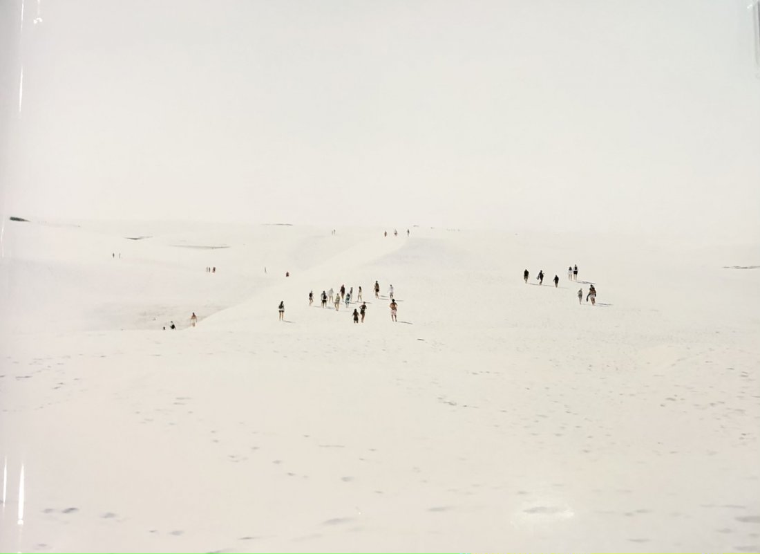 Massimo Vitali Large Glossy Photo-Litho: MASSIMO VITALI (B. 1944) Beach Scene Glossy photo-litho, printed later 30" x 40"