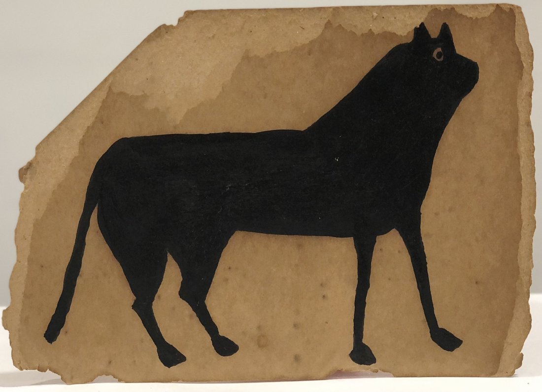 Attributed to Bill Traylor Paint on Cardboard: ATTRIBUTED TO BILL TRAYLOR (1854-1949) Untitled Paint on cardboard 7 1/2" x 10 1/2"