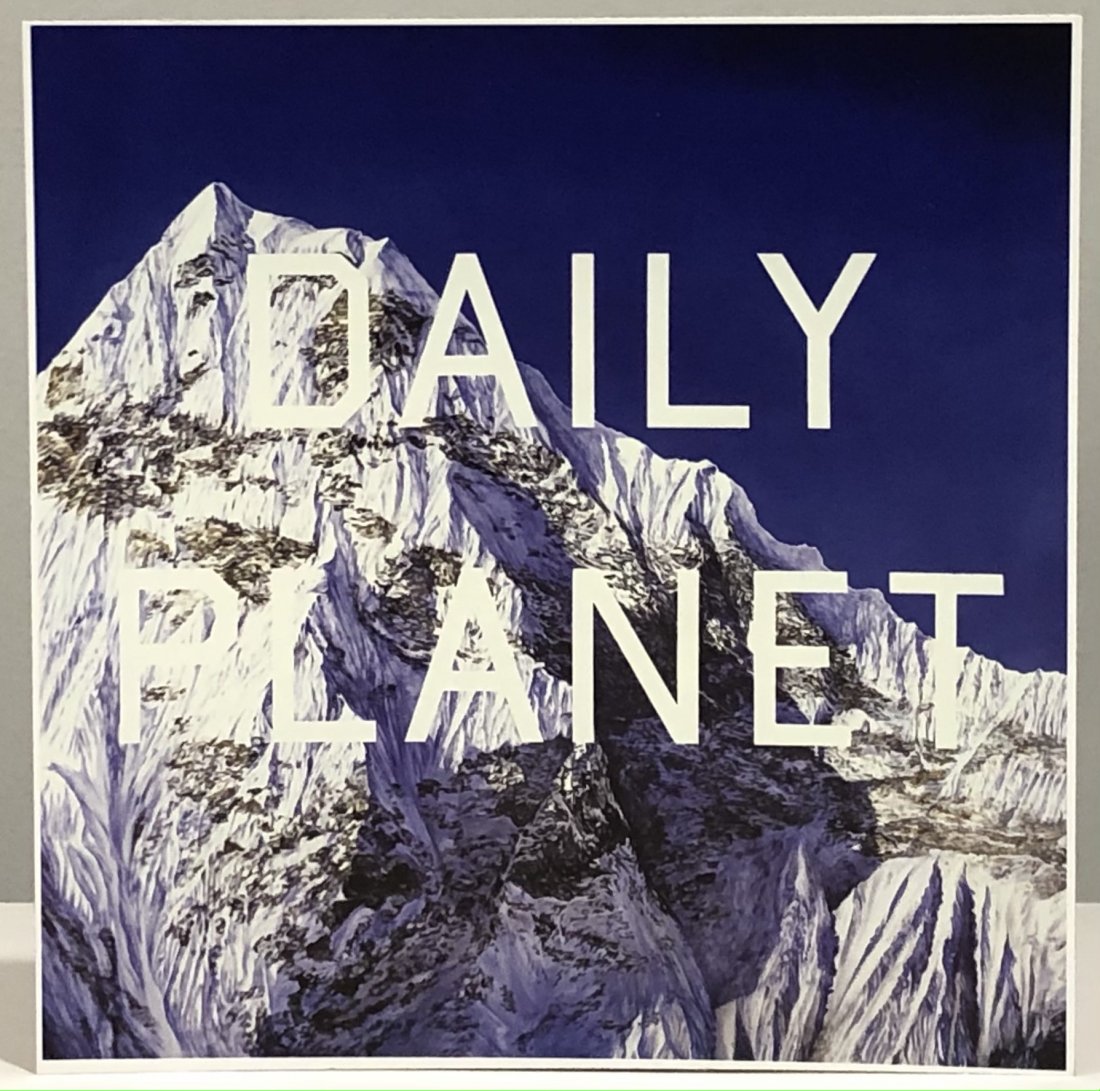 Ed Ruscha (Daily Planet) Colored Print 2003: ED RUSCHA (B. 1937) Daily Planet, 2003 Colored print on paper 9" x 9"