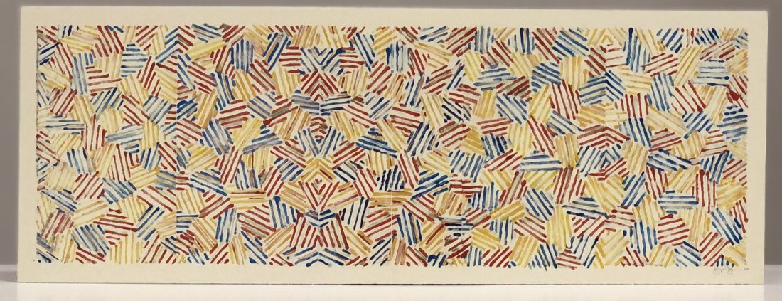 Jasper Johns (Untitled) Offset Lithograph in Colors: JASPER JOHNS (B. 1930) Untitled Offset lithograph in colors on paper 6 1/8" x 16 7/8"